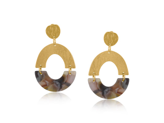 Big Metal London Sophia Half Disc Earrings