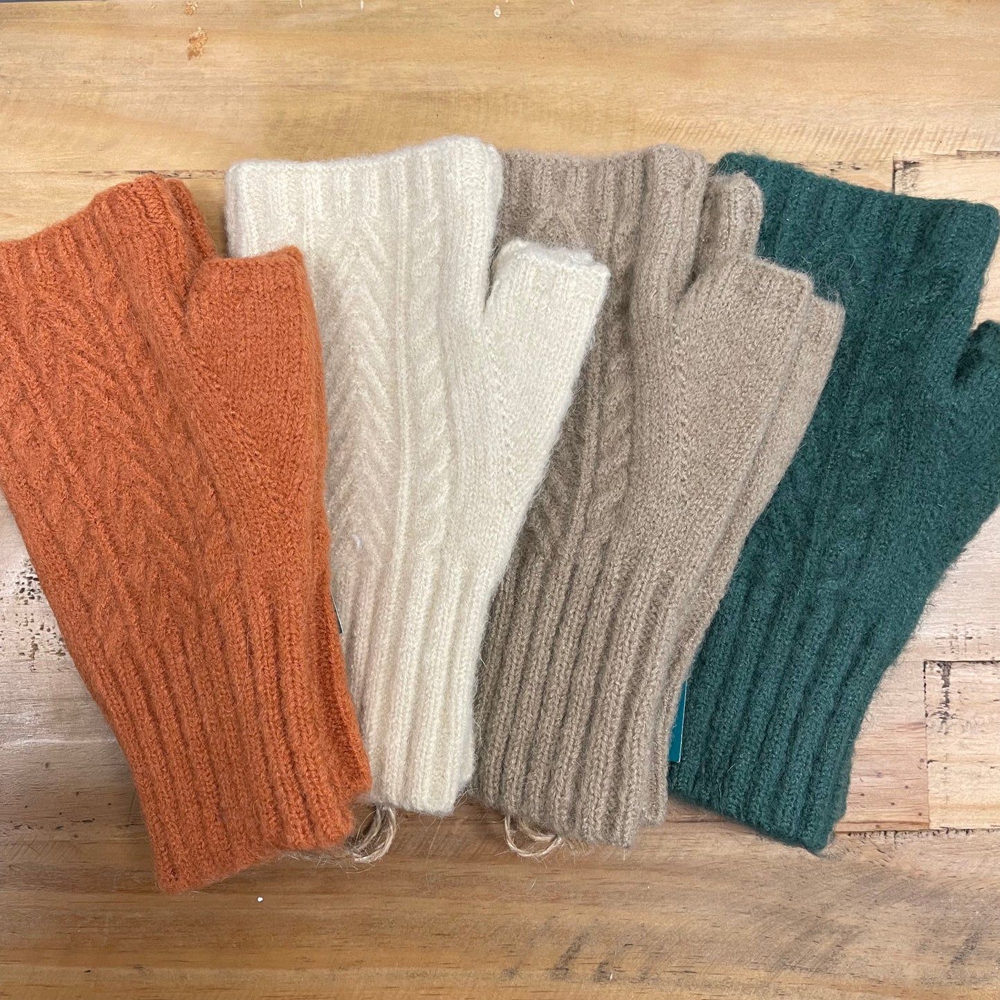 Cashmere Blend Knitted Fingerless Gloves