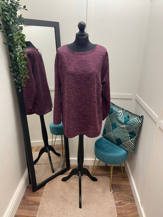 Textured Round Neck Tops