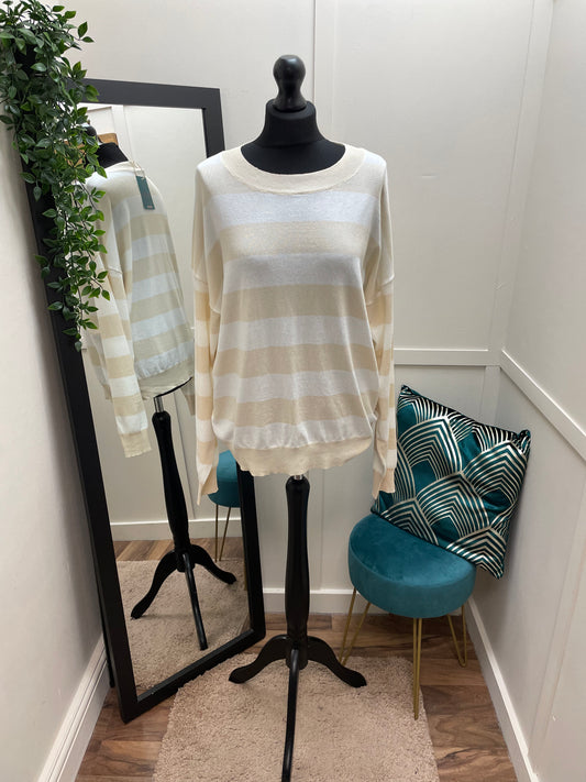 Cream Striped Knit