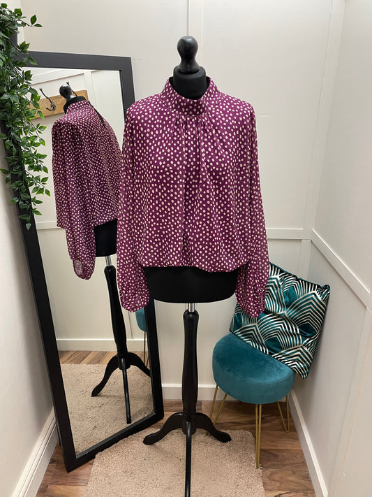 Polka Dot High Neck Blouses