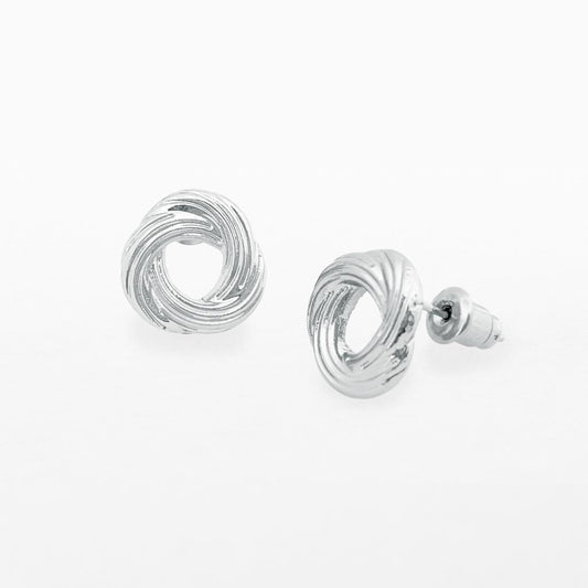 Life Charms Silver Knot Stud Earrings