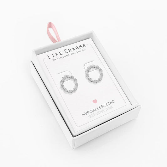 Life Charms Open Circle Earrings